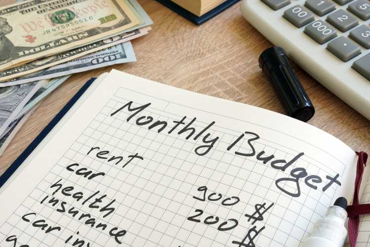 monthly budget example